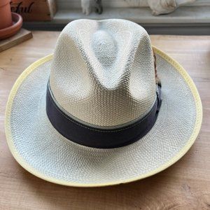 Goorin Bros Fedora Style Hand Woven Straw Hat- Size M